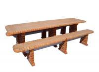 Ref. Table with Tiles all Brick - Height 75 cm x Width 89 cm x Length 360 cm